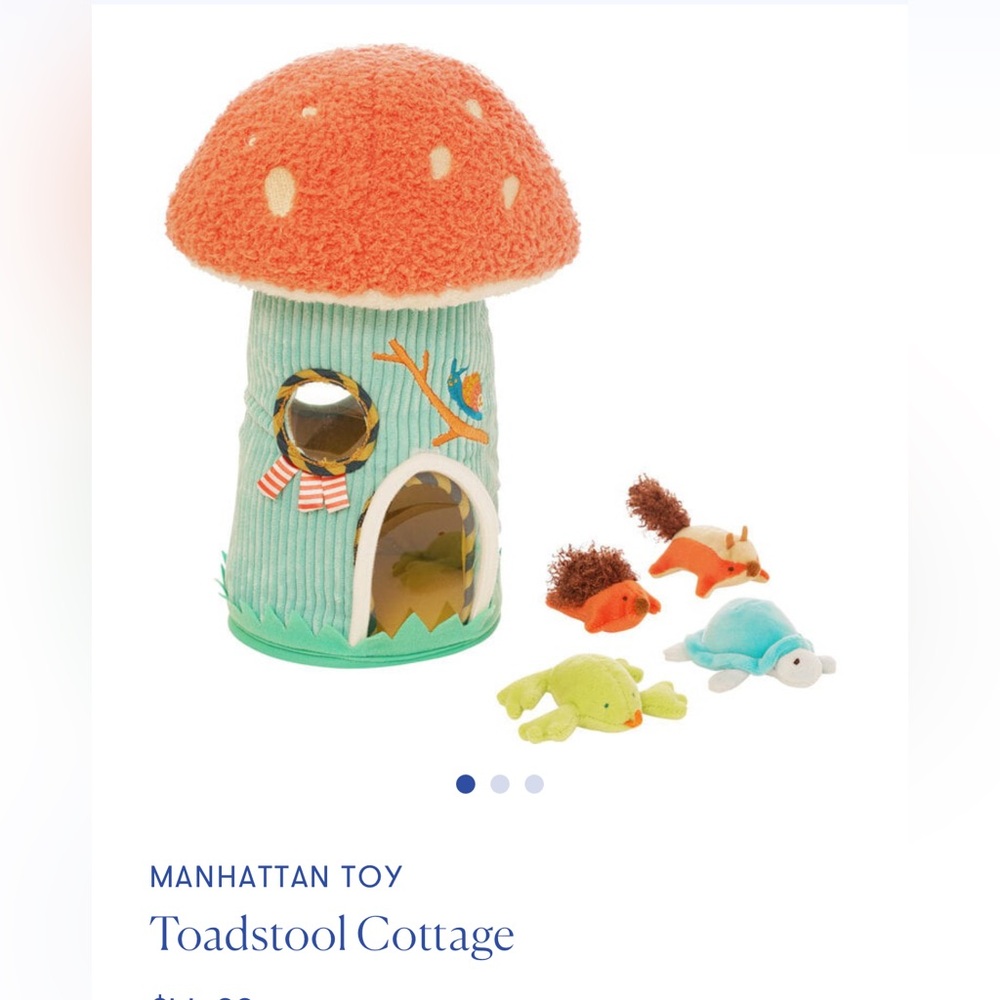 Anthropologie Orange and Blue Toadstool Cottage